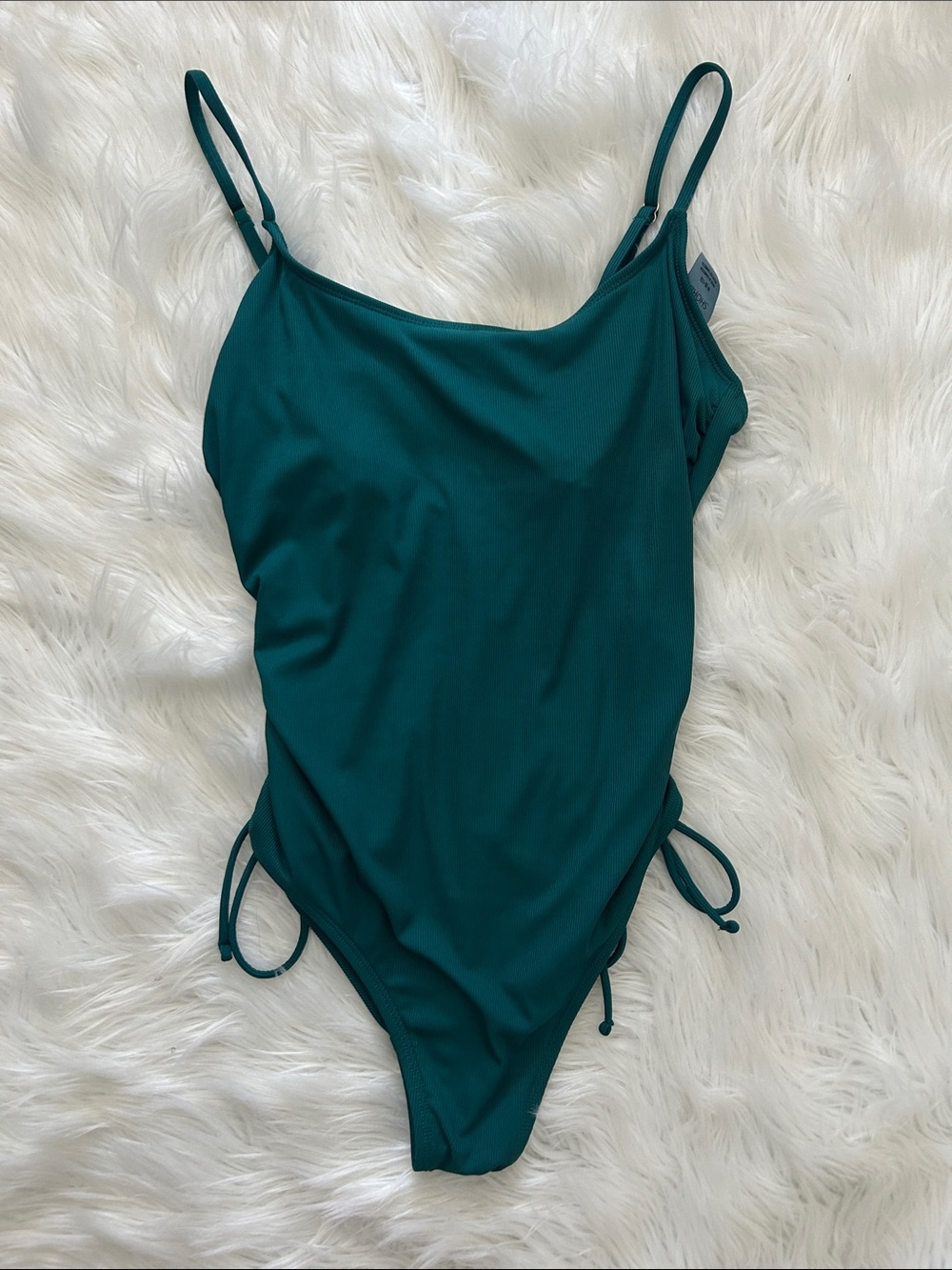 Shade & Shore Teal Adjustable-Side One-Piece Swimsuit